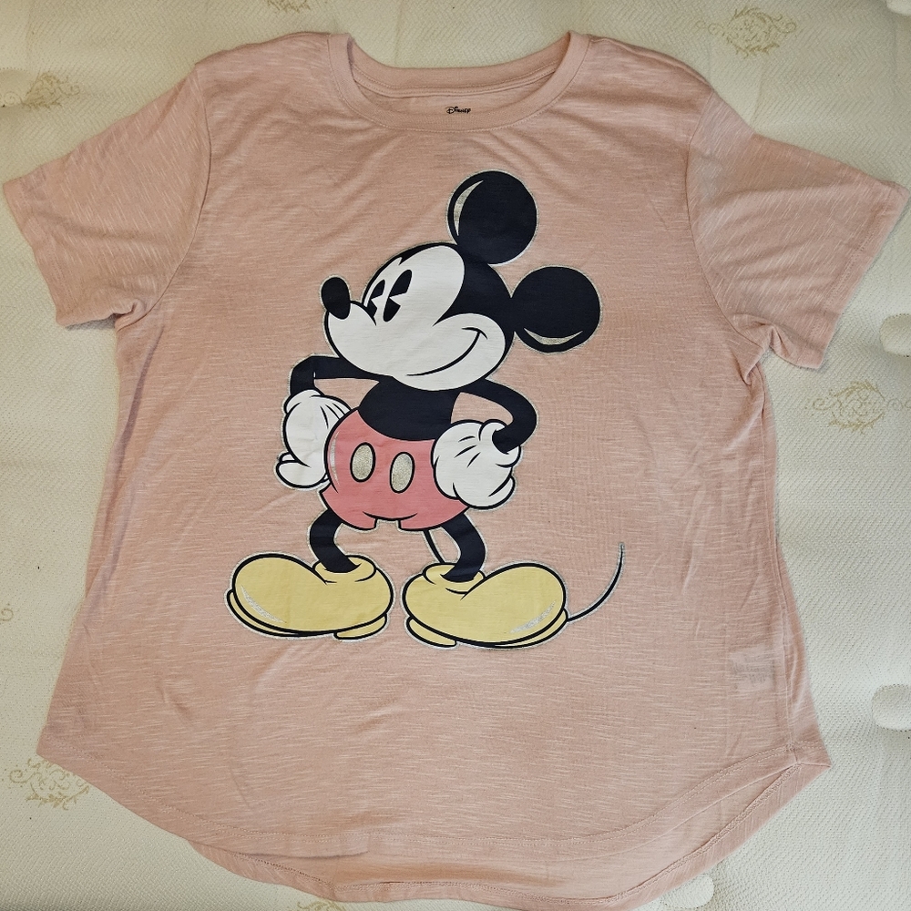 Mickey Mouse pink slub t-shirt size XXL (19) junior size